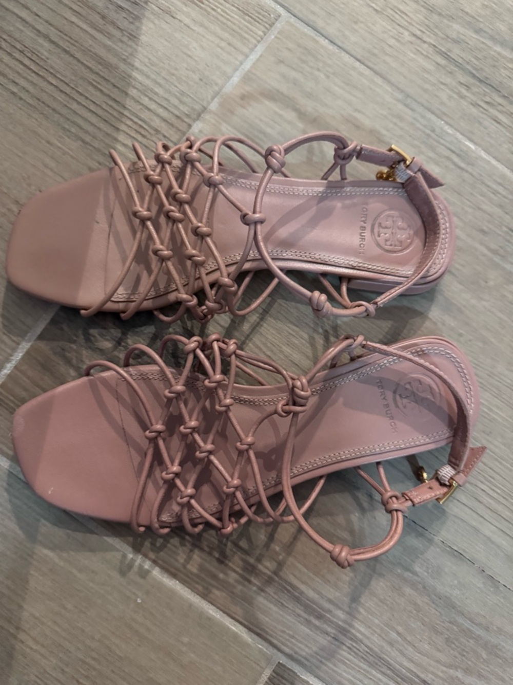 Tory Burch Blush Knotted Strappy Sandals